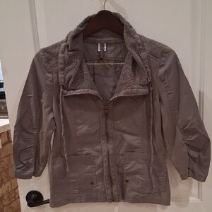 XCVI Front Zip Lightweight Jacket Size Med Dark Gray